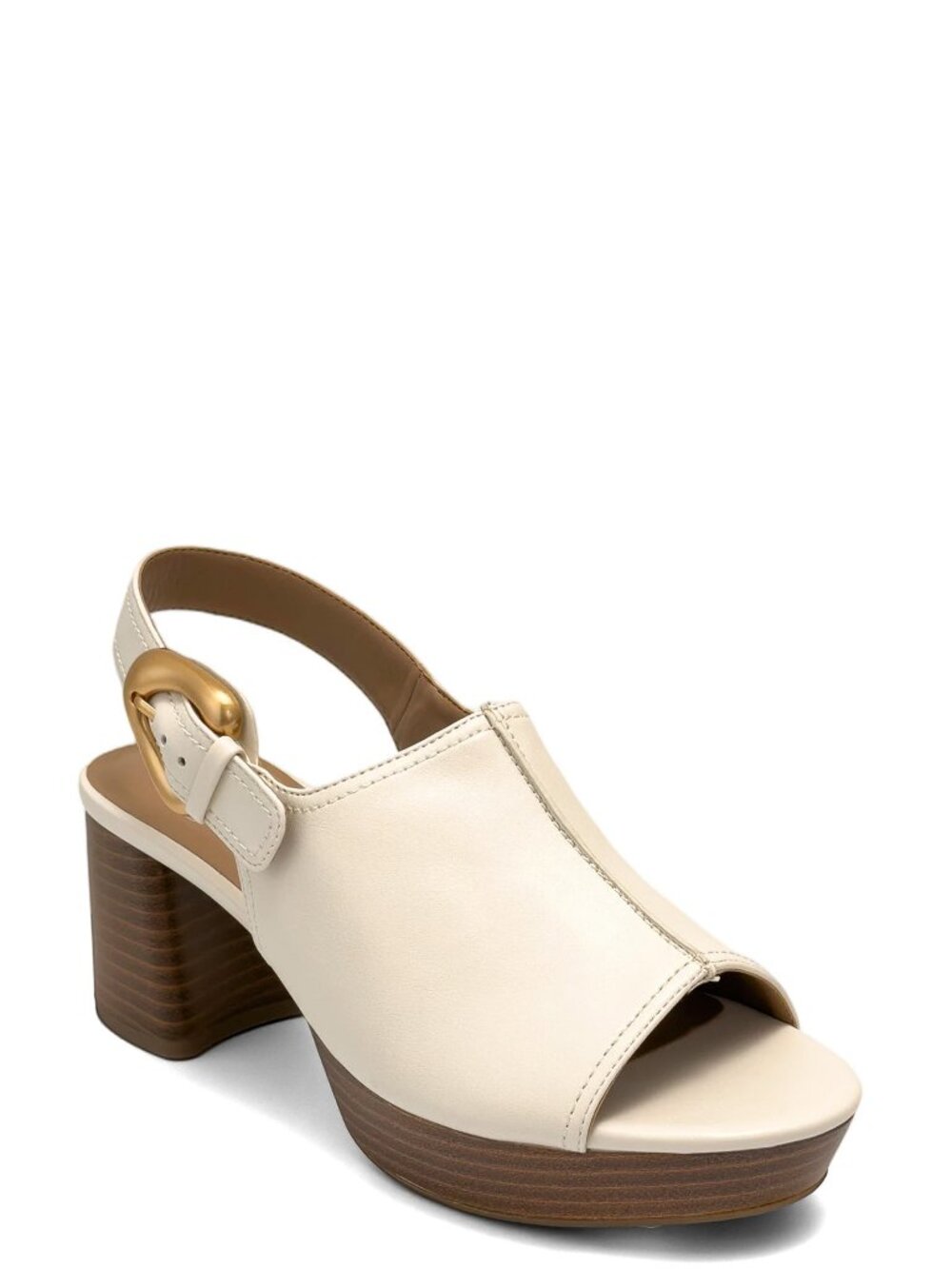 NWT AEROSOLES Chancey Platform Slingback Sandal Eggnog Size 9.5 M
